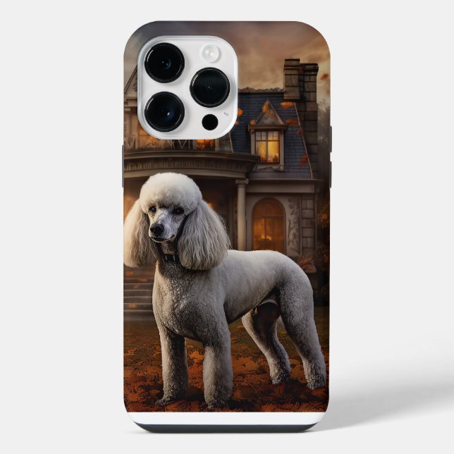 Coque iPhone Caniche Halloween Effrayant (Verso)