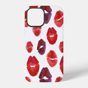 Coque iPhone 12 Canne à lèvres Valentine, Aquarelle Impression tra