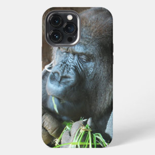 Etui iPhone 13 Pro Max Capot de singe ~ Gorille japonais mangeant