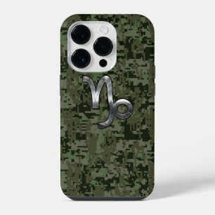 Coque Pour iPhone 14 Plus Capricorn Zodiac Connexion Camo vert olive