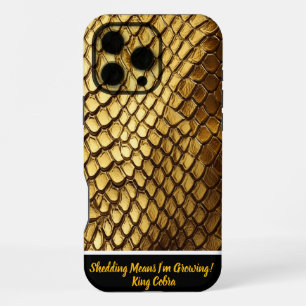 Coque iPhone 16 Pro Max Captivant des peaux de serpent doré brillant dans