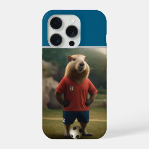 Coque iPhone 15 Pro "Capybara buteur : La star ultime du football !"