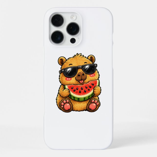 Coque iPhone Capybara Cool Melon d'Été (Verso)