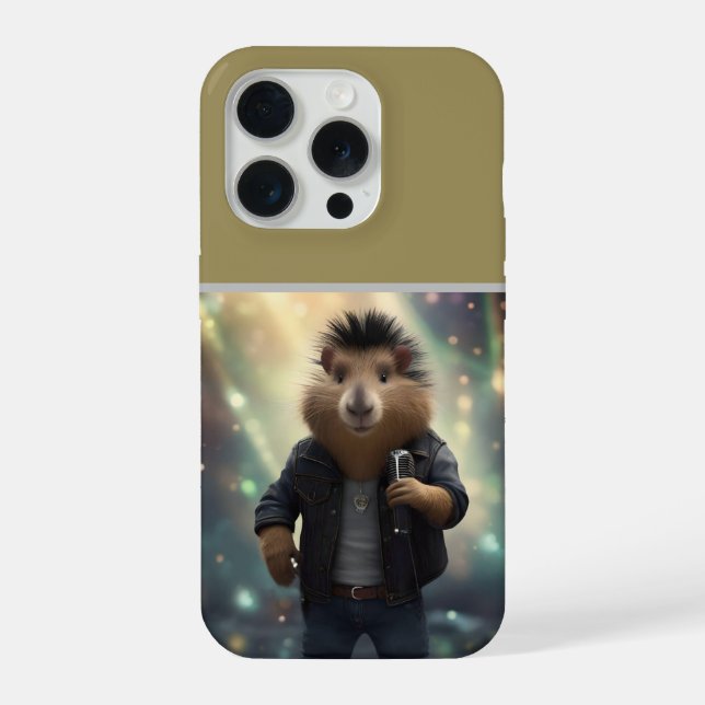 Coque iPhone "Capybara Mohawk : Ça déchire sur la rivière !" (Verso)