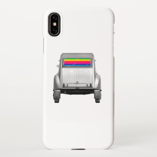 Coque iPhone Car + rainbow (Dos)