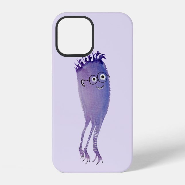 Coque iPhone Caractère mignon Violet Nerdy (Verso)