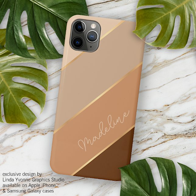 Coque iPhone Caramel d'automne personnalisé Épicé Latte Couleur (Créateur téléchargé)