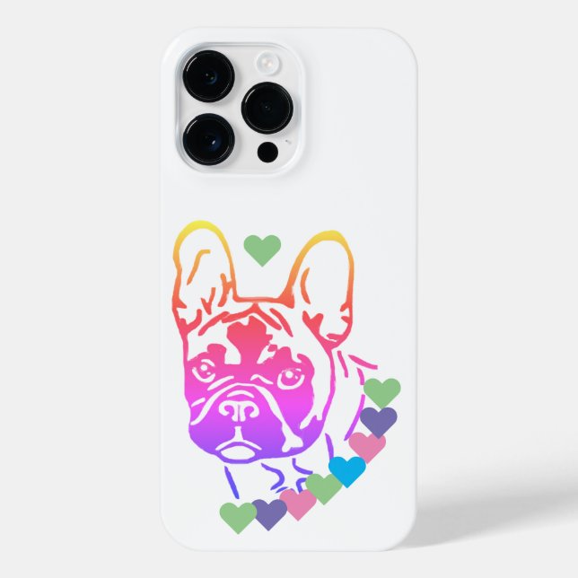 Coque iPhone Carcan cardiaque de bouledogue français (Verso)