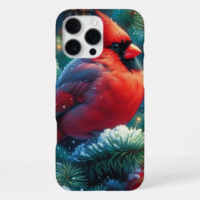 Coque iPhone Cardinal de Noël/hiver (Verso)