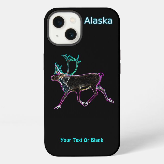 Coque iPhone Caribou électrique - Alaska (Verso)