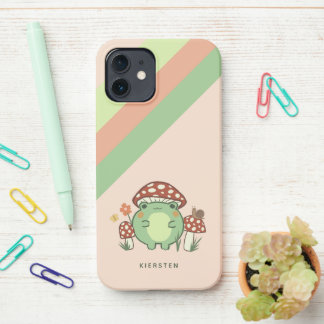 Coque iPhone 12 Caricature de la grenouille et des champignons | N