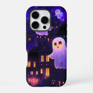 Coque iPhone 16 Pro Caricature mignonne Halloween Fantômes de vol de m