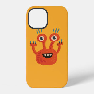 Coque iPhone 12 Caricature orange de caractère mignon
