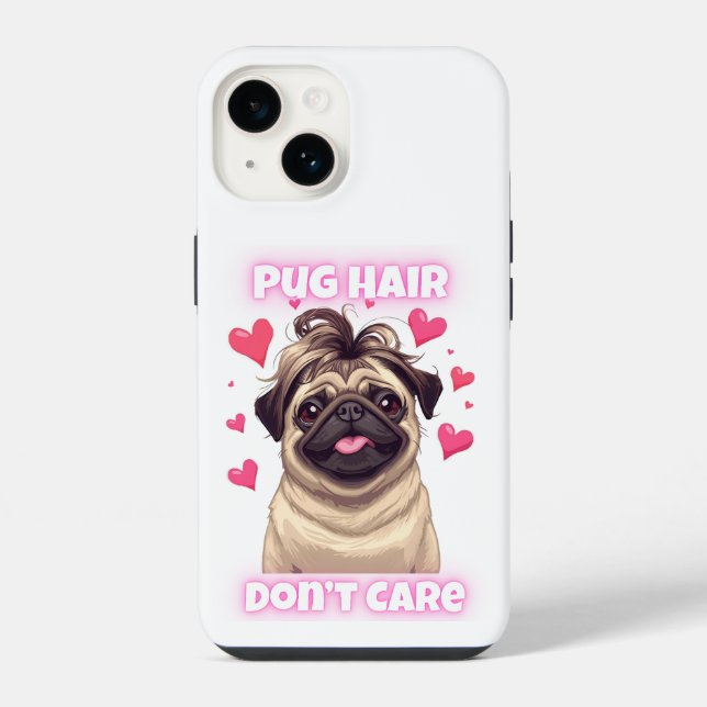 Coque iPhone Carlin Cheveux Don’t care - Drôle Carlin coque iph (Verso)