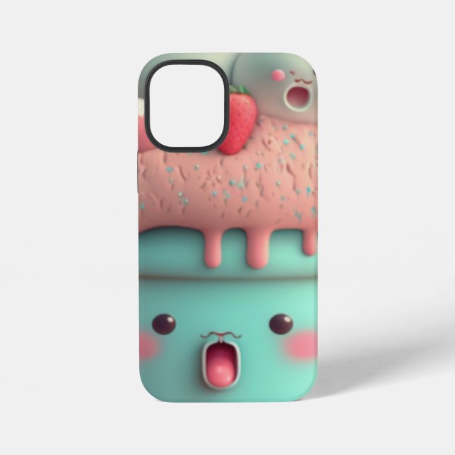 Coque iPhone Carnet de glace rose mignon Kawaii (Verso)