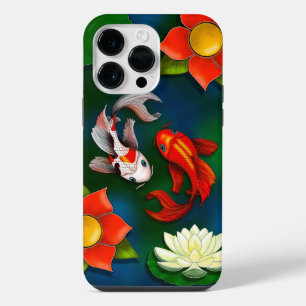 Coque Pour Pour iPhone 14 Pro Max Carpe Koï Fleur de Lotus Blanche Étang