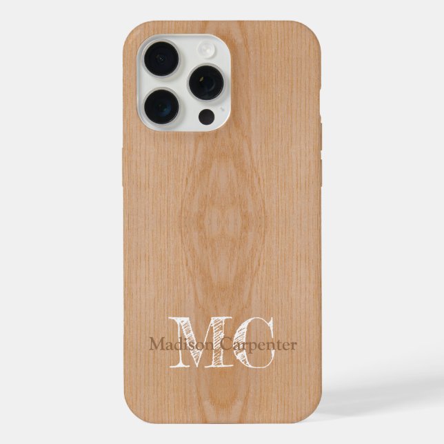 Coque iPhone Carpenter Carpenter Nom du monogramme (Verso)