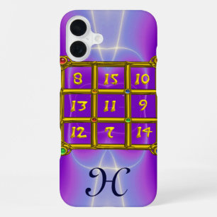Coque iPhone 16 Plus CARRÉ MAGIQUE 33 MONOGRAMME Lilas Rose, Violet