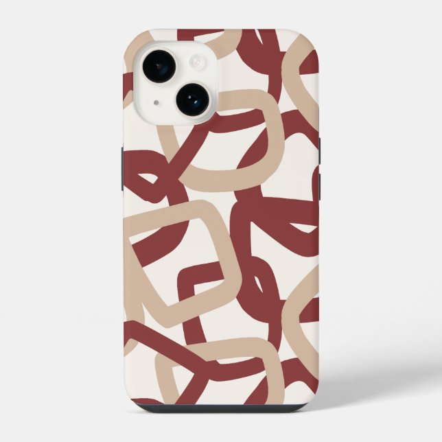 Coque iPhone Carré Tangle Mocha Berry (Verso)