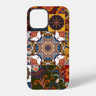 Coque iPhone 12 Carreau de patchwork coloré sans couture avec Isla