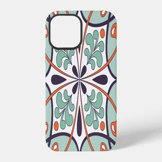 Coque iPhone Carreau floral marocain oriental (Verso)