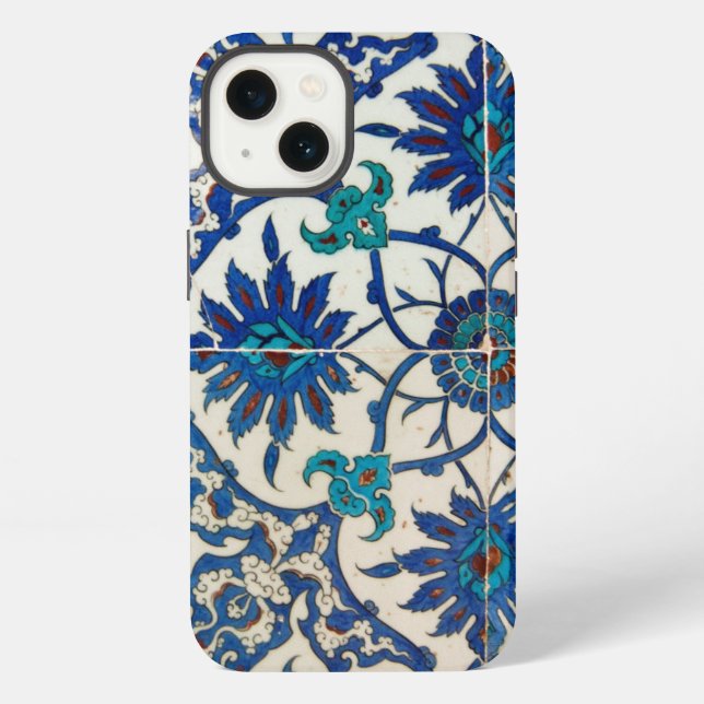 Coque iPhone Carreaux d'Iznik Bleus (Verso)