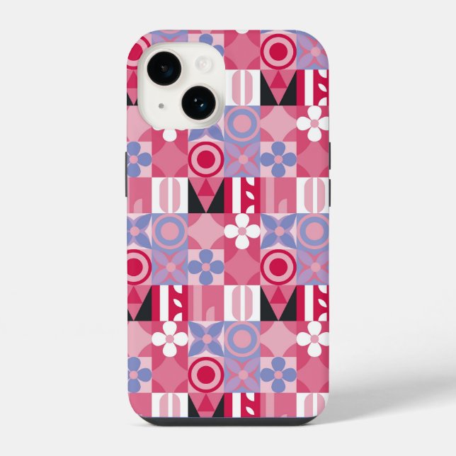 Coque iPhone carreaux géométriques (Verso)