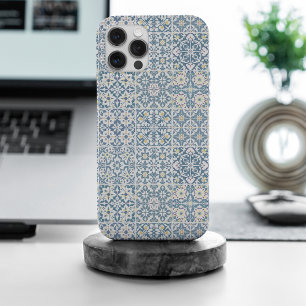 Coque iPhone 15 Pro Max Carreaux Méditerranéens, Marocains, Majolique, Azu
