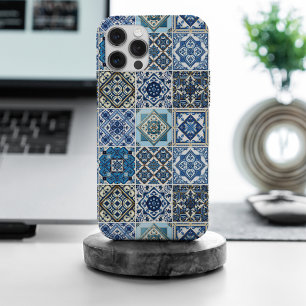 Coque iPhone 15 Pro Max Carreaux Méditerranéens, Portugais, Azulejo, Majol