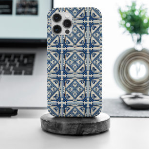 Coque iPhone 15 Pro Max Carreaux Méditerranéens, Portugais, Azulejo, Majol