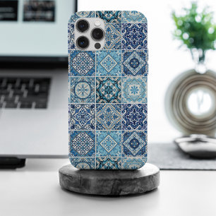 Coque iPhone 15 Pro Max Carreaux Méditerranéens, Portugais, Azulejo, Majol