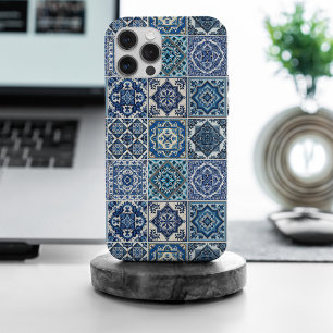 Coque iPhone 15 Pro Max Carreaux Méditerranéens, Portugais, Azulejo, Majol