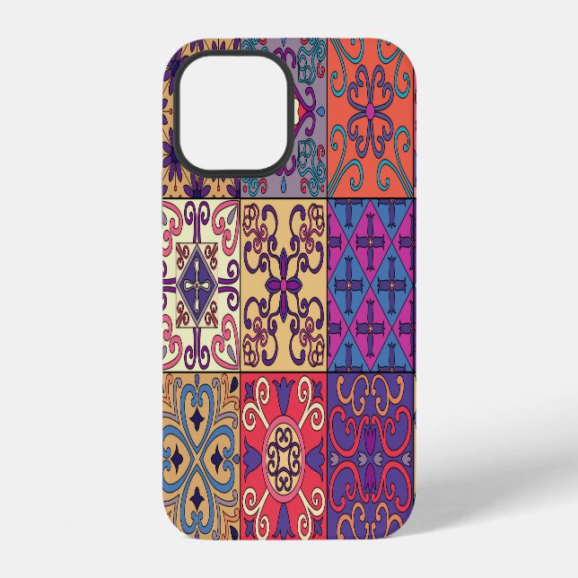 Coque iPhone Carreaux portugais motif de style Talavera (Verso)