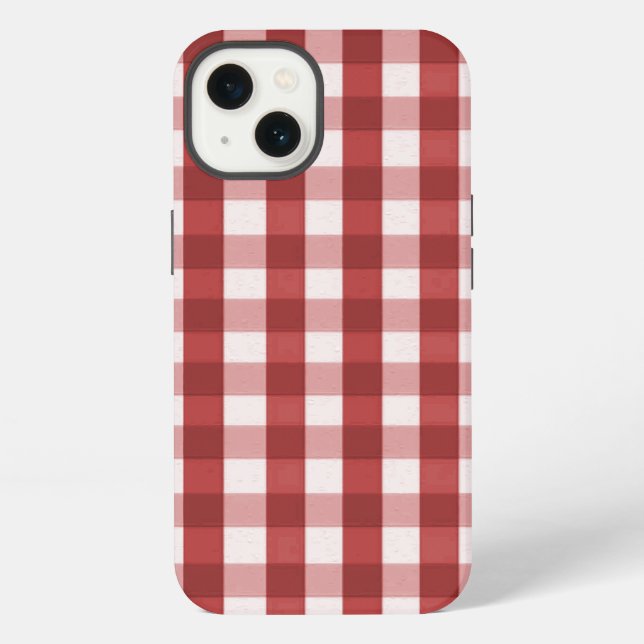 Coque iPhone Carreaux Rouges (Verso)