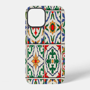 Coque iPhone 12 Carrelage marocain : Motif coloré sans couture.