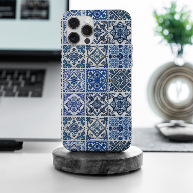 Coque iPhone Carrelage méditerranéen, Portugais, Azulejo, Majol (Créateur téléchargé)