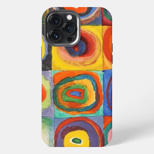 Coque iPhone Carrés avec Cercles Concentriques de Kandinsky (Verso)