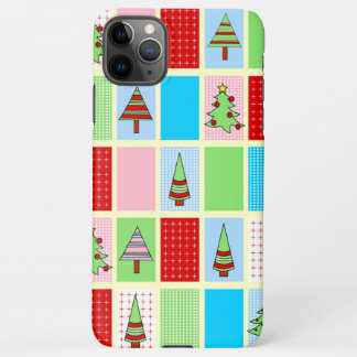 Coque iPhone 11Pro Max Carrés de Noël colorés