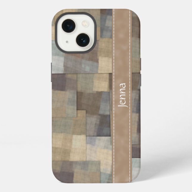 Coque iPhone Carrés de Patchwork (Verso)