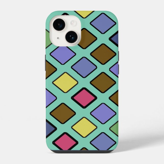 Coque iPhone CARRÉS DIAG mélangés (Verso)