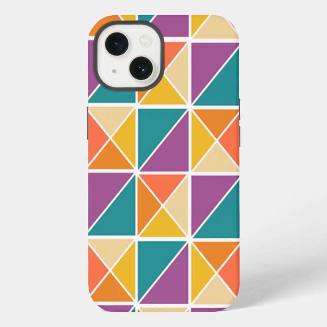 Coque iPhone Carrés en triangles (Verso)