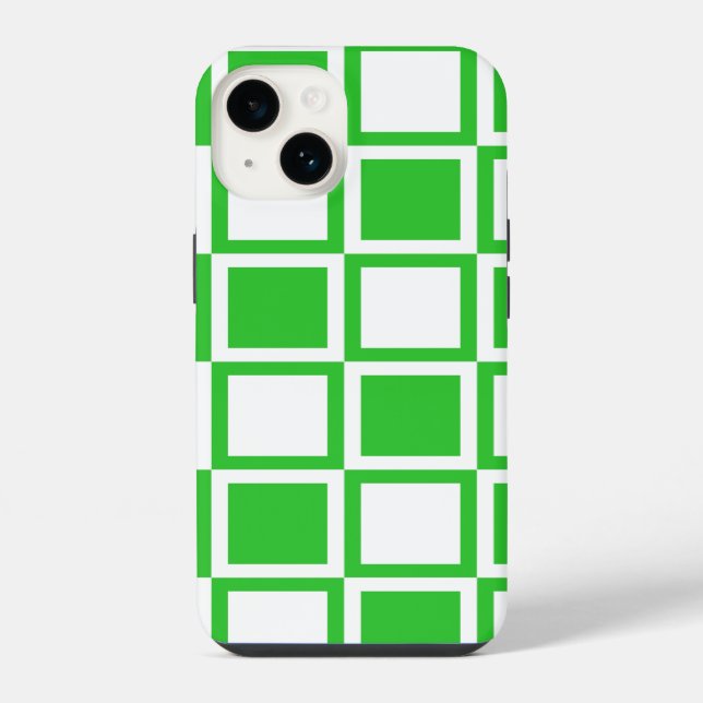 Coque iPhone Carrés gras verts (Verso)