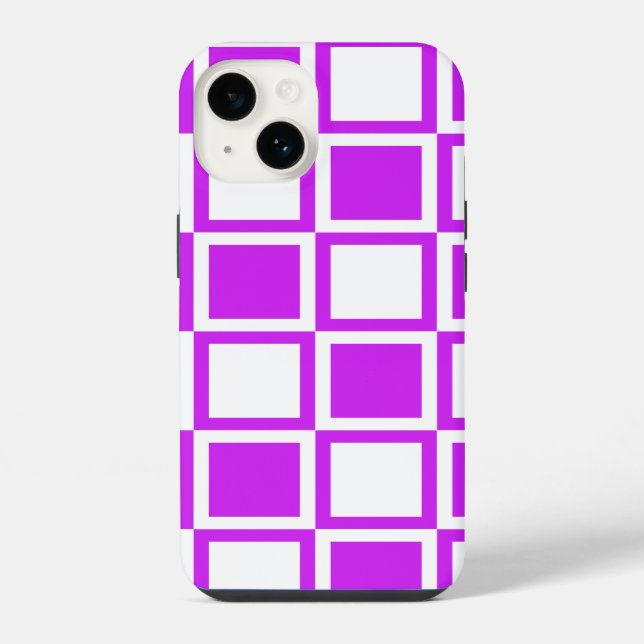 Coque iPhone Carrés Gras Violet Gras (Verso)