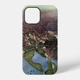 Coque iPhone 12 Carte ancienne de Washington DC et de la rivière P