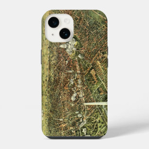 Coque Pour iPhone 14 Carte antique avec une vue panoramique de Washingt
