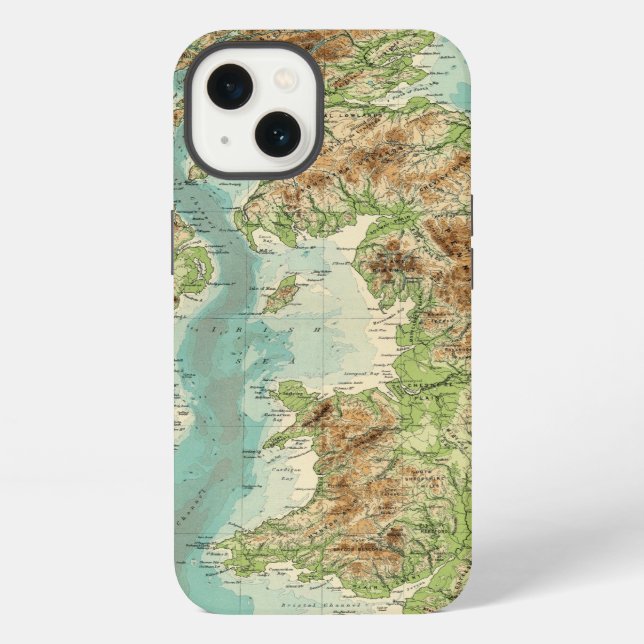 Coque iPhone Carte bathyorographique britannique (Verso)
