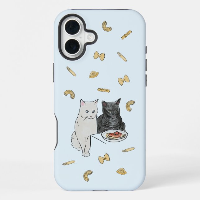 Coque iPhone Carte d'anniversaire Chat et Pâtes  (Verso)