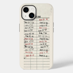 Coque Pour iPhone 14 Carte de bibliothèque vintage