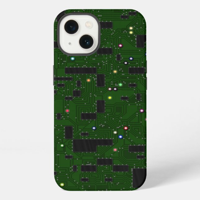 Coque iPhone Carte de circuit imprimé verte (Verso)