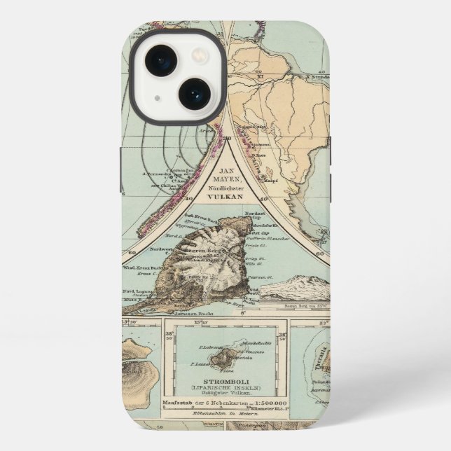 Coque iPhone Carte de l'Atlas Thatigkeit des Erdinnern (Verso)